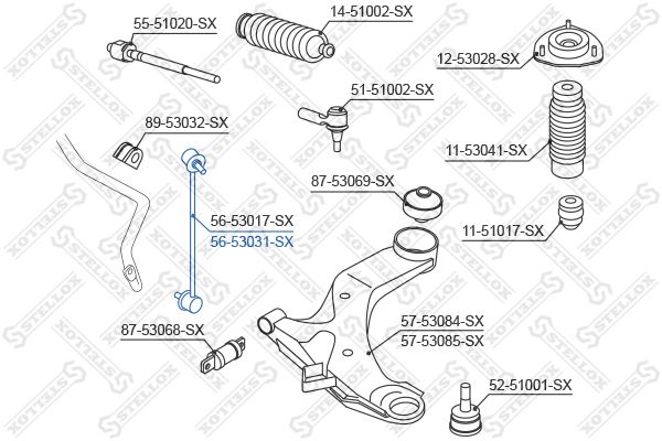 STELLOX 56-53031-SX Link/Coupling Rod, stabiliser bar
