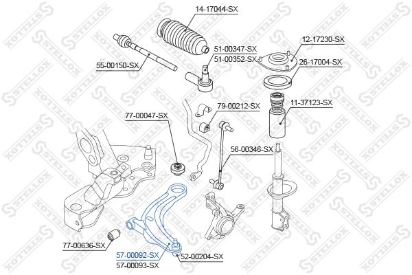 STELLOX 57-00092-SX Control/Trailing Arm, wheel suspension