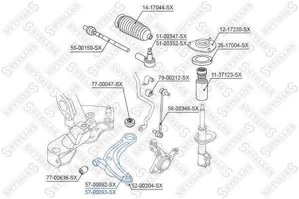STELLOX 57-00093-SX Control/Trailing Arm, wheel suspension