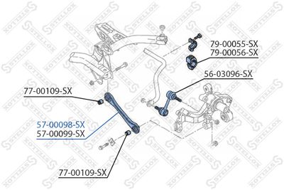 Control/Trailing Arm, wheel suspension STELLOX 57-00098-SX