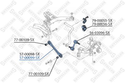 Control/Trailing Arm, wheel suspension STELLOX 57-00099-SX