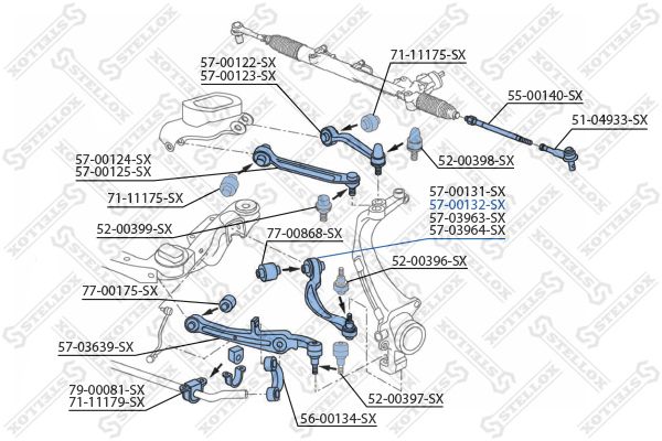 STELLOX 57-00132-SX Control/Trailing Arm, wheel suspension