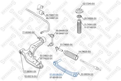 Control/Trailing Arm, wheel suspension STELLOX 57-00156-SX