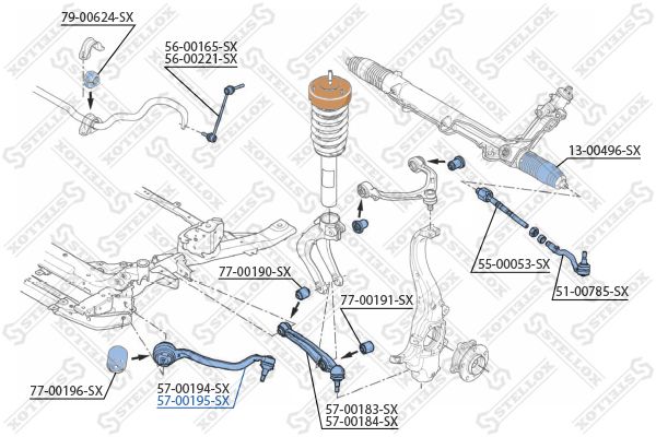 STELLOX 57-00195-SX Control/Trailing Arm, wheel suspension