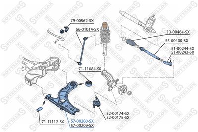 Control/Trailing Arm, wheel suspension STELLOX 57-00208-SX