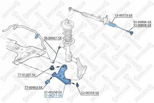 STELLOX 57-00211-SX Control/Trailing Arm, wheel suspension