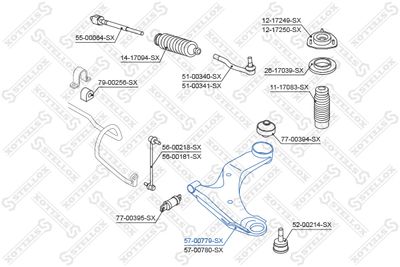 Control/Trailing Arm, wheel suspension STELLOX 57-00779-SX