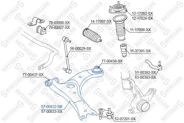 STELLOX 57-00832-SX Control/Trailing Arm, wheel suspension