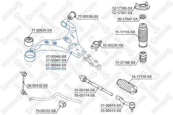 STELLOX 57-00949-SX Control/Trailing Arm, wheel suspension