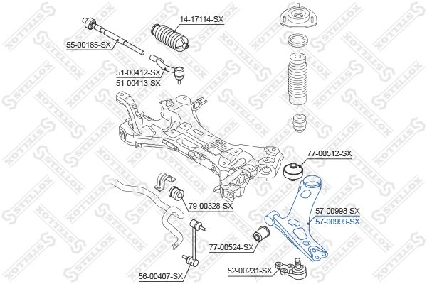 STELLOX 57-00999-SX Control/Trailing Arm, wheel suspension