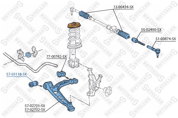 STELLOX 57-03118-SX Mounting, control/trailing arm