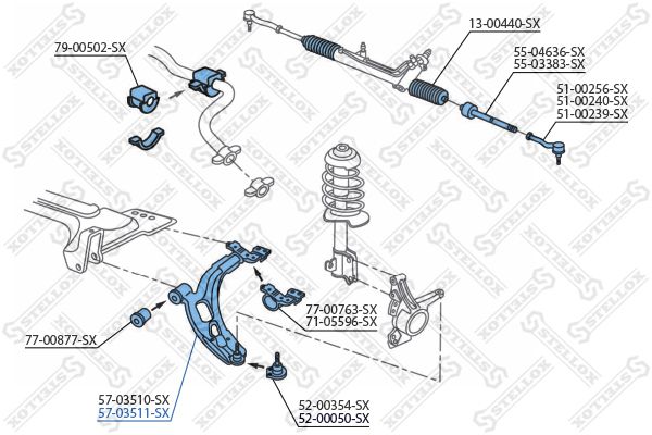 STELLOX 57-03511-SX Control/Trailing Arm, wheel suspension