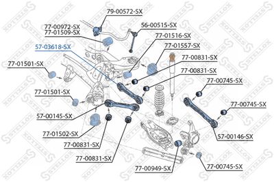 Control/Trailing Arm, wheel suspension STELLOX 57-03618-SX