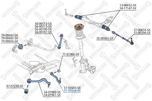 STELLOX 57-03644-SX Control/Trailing Arm, wheel suspension
