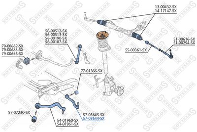 Control/Trailing Arm, wheel suspension STELLOX 57-03644-SX