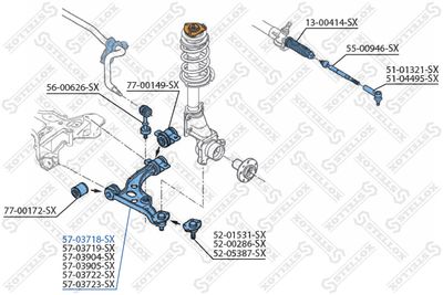 Control/Trailing Arm, wheel suspension STELLOX 57-03718-SX