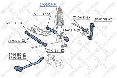 Control/Trailing Arm, wheel suspension STELLOX 57-03929-SX