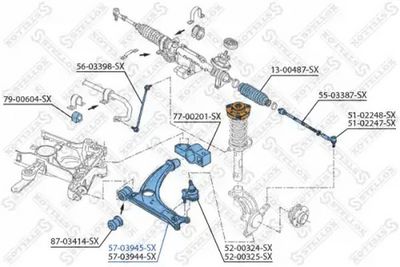 Control/Trailing Arm, wheel suspension STELLOX 57-03945-SX