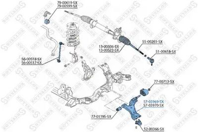 Control/Trailing Arm, wheel suspension STELLOX 57-03969-SX