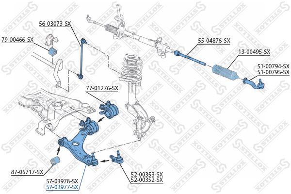 STELLOX 57-03977-SX Control/Trailing Arm, wheel suspension