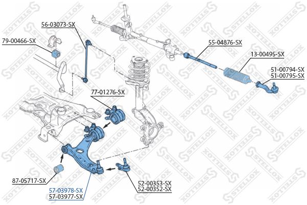 STELLOX 57-03978-SX Control/Trailing Arm, wheel suspension
