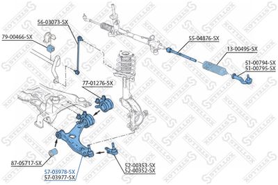 Control/Trailing Arm, wheel suspension STELLOX 57-03978-SX