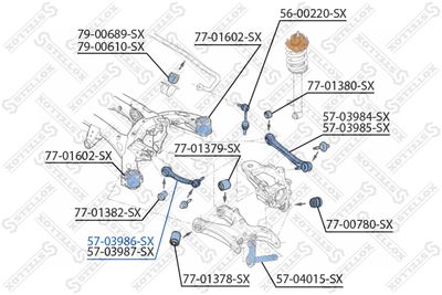 Control/Trailing Arm, wheel suspension STELLOX 57-03986-SX
