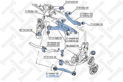 Control/Trailing Arm, wheel suspension STELLOX 57-04008-SX