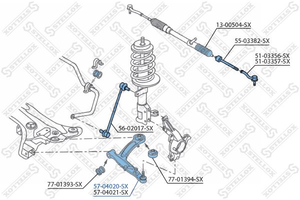 STELLOX 57-04020-SX Control/Trailing Arm, wheel suspension