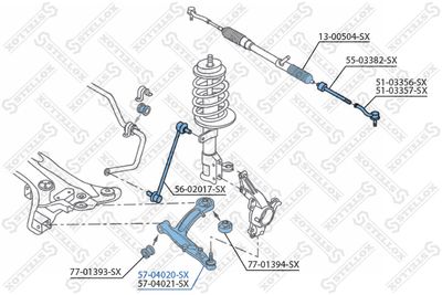 Control/Trailing Arm, wheel suspension STELLOX 57-04020-SX