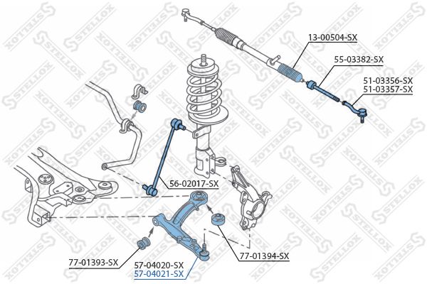 STELLOX 57-04021-SX Control/Trailing Arm, wheel suspension