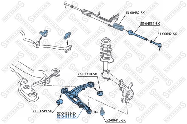 STELLOX 57-04637-SX Control/Trailing Arm, wheel suspension