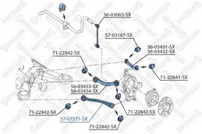 Control/Trailing Arm, wheel suspension STELLOX 57-07371-SX