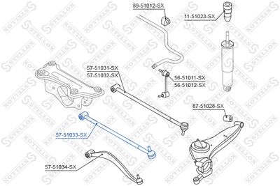 Control/Trailing Arm, wheel suspension STELLOX 57-51033-SX