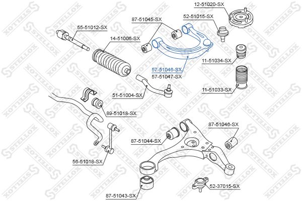 STELLOX 57-51046-SX Control/Trailing Arm, wheel suspension