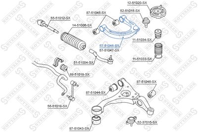 Control/Trailing Arm, wheel suspension STELLOX 57-51046-SX