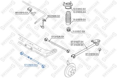 Control/Trailing Arm, wheel suspension STELLOX 57-51059-SX