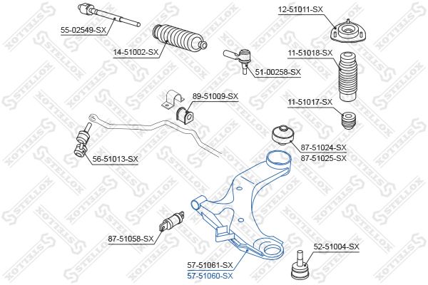 STELLOX 57-51060-SX Control/Trailing Arm, wheel suspension