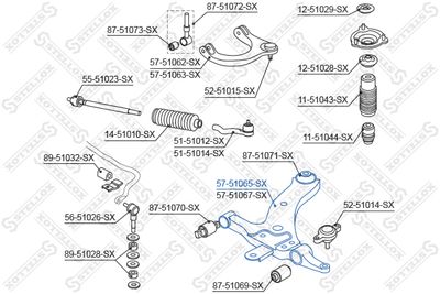 Control/Trailing Arm, wheel suspension STELLOX 57-51065-SX