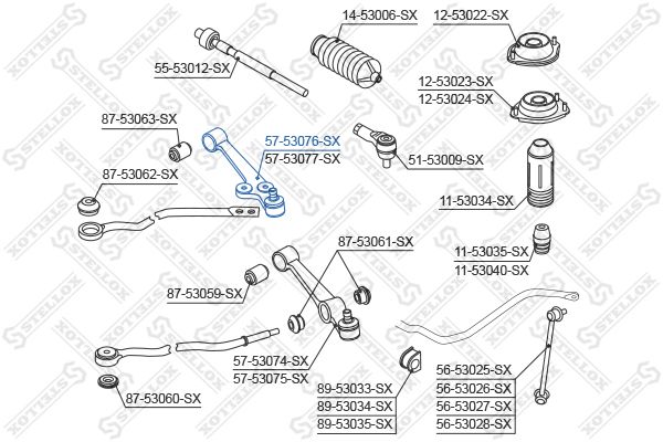 STELLOX 57-53076-SX Control/Trailing Arm, wheel suspension