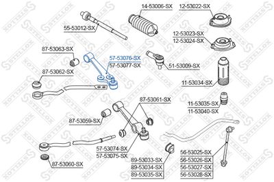 Control/Trailing Arm, wheel suspension STELLOX 57-53076-SX
