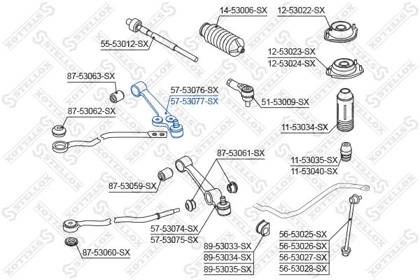 STELLOX 57-53077-SX Control/Trailing Arm, wheel suspension