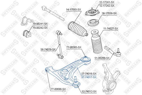 STELLOX 57-74017-SX Control/Trailing Arm, wheel suspension
