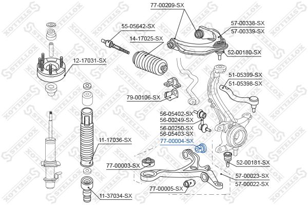 STELLOX 77-00004-SX Mounting, control/trailing arm