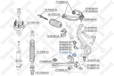 Mounting, control/trailing arm STELLOX 77-00004-SX