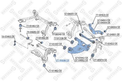 Mounting, control/trailing arm STELLOX 77-00040-SX