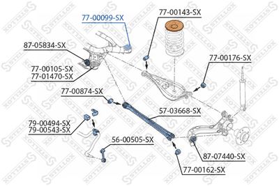 Mounting, control/trailing arm STELLOX 77-00099-SX