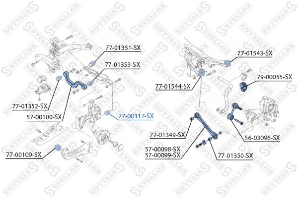 STELLOX 77-00117-SX Mounting, control/trailing arm