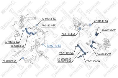 Mounting, control/trailing arm STELLOX 77-00117-SX