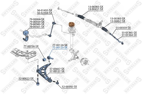 STELLOX 77-00123-SX Mounting, control/trailing arm